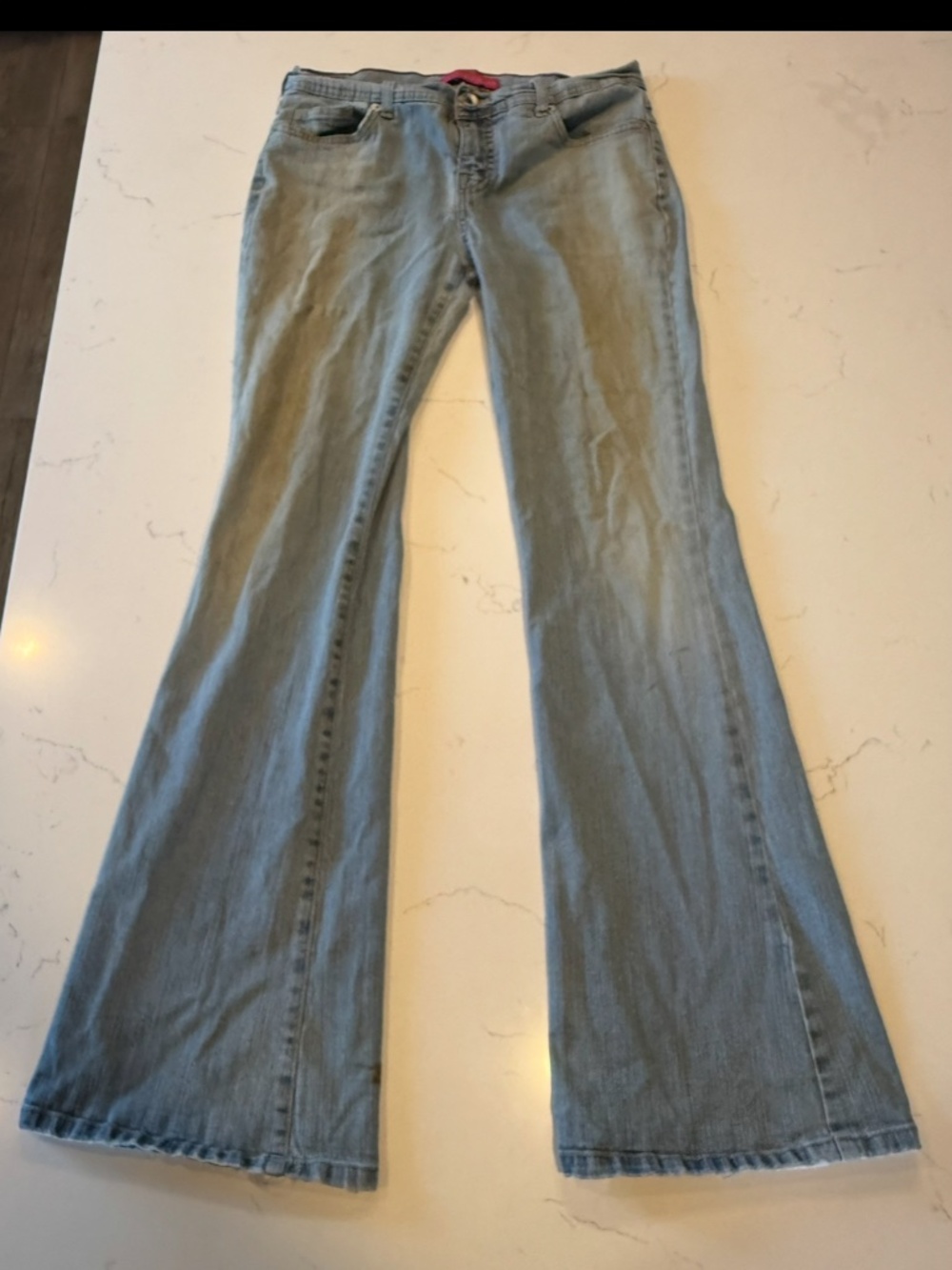 Vintage Y2K GLO Low Rise Flare Jeans Juniors Size 5 Light Wash Bell Bottom